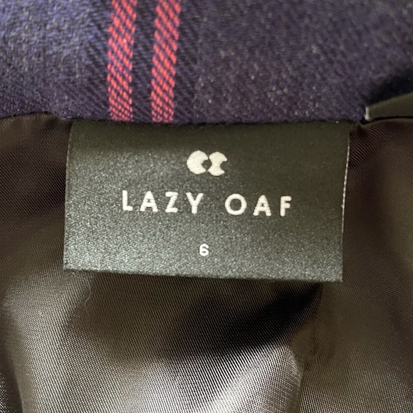 Lazy Oaf Purple Plaid Mini Skirt w/ Heart Buckles UK: 6 USA:2 - Picture 11 of 15